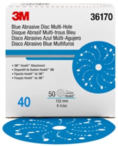 3M™ Hookit™ Blue Abrasive Disc Multi-hole, 36172, 6 in, 80