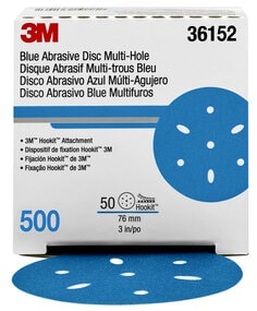 3M™ Hookit™ Blue Abrasive Disc Multi-hole, 36153, 3 in, 600