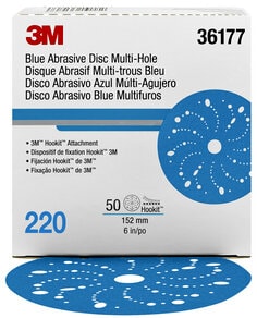 3M™ Hookit™ Blue Abrasive Disc Multi-hole, 36178, 6 in, 240