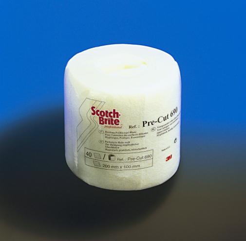 Scotch-Brite™ Tampon pré-découpé nettoyant surfaces délicates 690, Blanc, 200 mm x 100 mm, 40