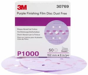 3M™ Hookit Purple Finishing Film Abrasive Disc 260L, 30769, 6 in, Dust Free, P1000, 50 discs per carton, 4 cartons per caseimage