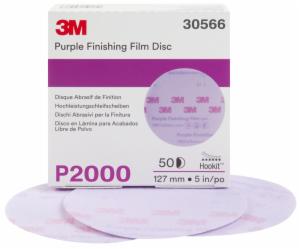 3M™ Hookit Purple Finishing Film Abrasive Disc 260L, 30566, 5 in, P2000, 50 discs per carton, 4 cartons per caseimage