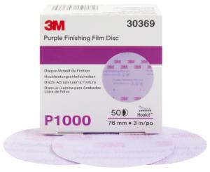 3M™ Hookit Purple Finishing Film Abrasive Disc 260L, 30369, 3 in, P1000, 50 discs per carton, 4 cartons per caseimage