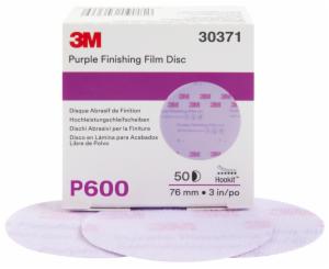 3M™ Hookit Purple Finishing Film Abrasive Disc 260L, 30371, 3 in, P600, 50 discs per carton, 4 cartons per caseimage