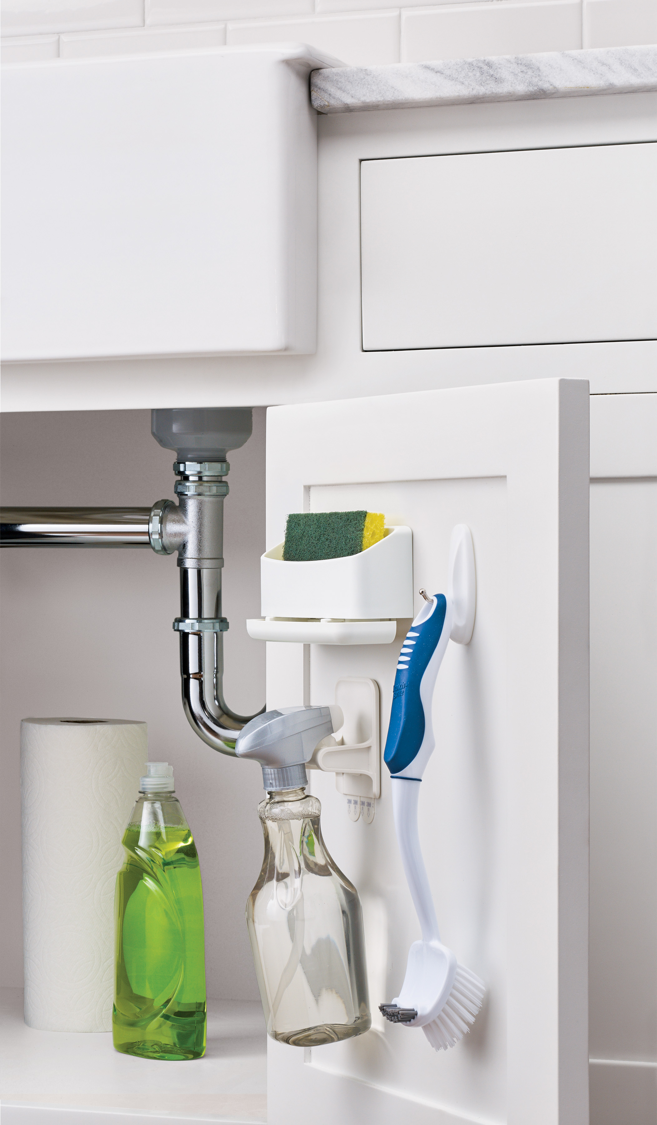 Command™ Under Sink Sponge Caddy 17609, Command™ Medium Wire Hook, 17068, Command™ Spray Bottle Hanger, 17009