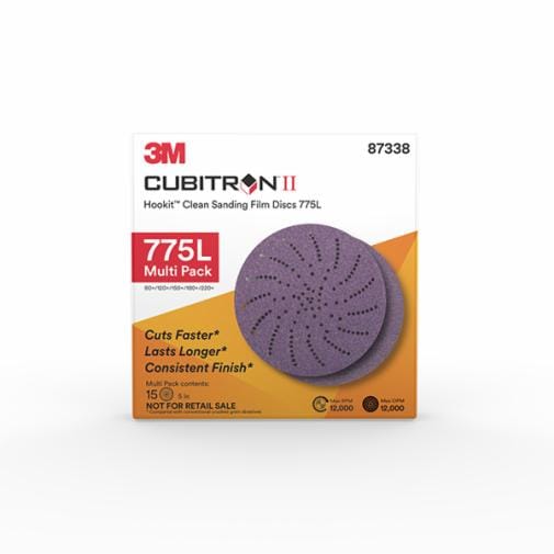 3M Cubitron II 87337 Stikit Disc – 5" Ceramic Alumina Abrasive, Purple, Film Backing, For Angle & Die Grinders, Fast Stock Removal