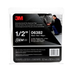 Ruban de fixation 3M™ Automotive Acrylic Plus 06382, noir, 1/2 pouce x 20 m, 45 mil