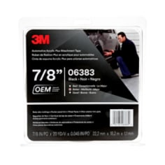 Ruban de fixation 3M™ Automotive Acrylic Plus 06383, noir, 7/8 pouce x 20 m, 45 mil