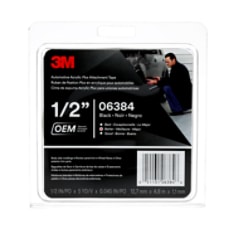 3M™ Automotive Acrylic Plus Attachment Tape, 06384, Black, 1/2 in x 5 yd, 45 mil, 12 per case