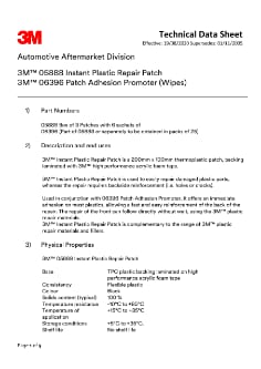 3M™ Instant Plastic Repair Patch 05888/3M™ Patch Adhesion Promoter 06396