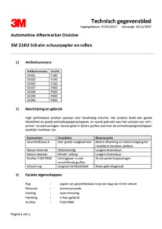 3M™ 216U Schuim schuurpapier en rollen