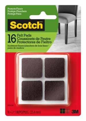 Scotch Felt Pads Square, SP854-NA, 1 inch, Brown image Scotch Felt Pads Square, SP854-NA, 1 inch, Brownimage