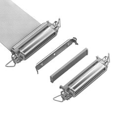 D ribbon input/output metal faced socket with attached bail; TS-0284,  rev 11.  ~Keywords: austin, drawing, specification, technical literature.