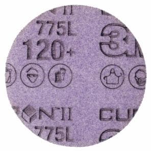 3M™ Cubitron II Stikit Film Disc 775L, 120+ 3MIL, 4 in x 1/2 in, Linered, Die 400DN, Ninja, 25/Pac, 500 ea/Caseimage