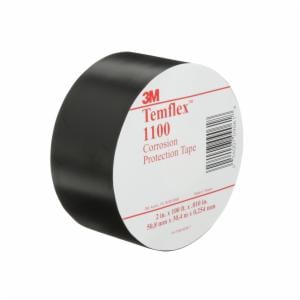 3M™ Temflex Vinyl Corrosion Protection Tape 1100, 2 in x 100 ft, Unprinted, Black, 24 rolls/Caseimage