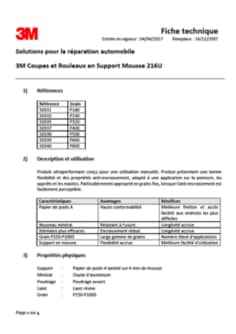 3M™ Coupes et Rouleaux en Support Mousse 216U