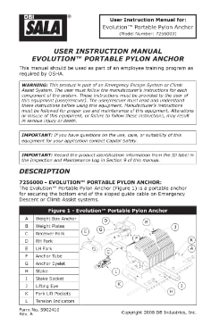 DBI-SALA™ Evolution™ Portable Pylon Anchor User Instructions