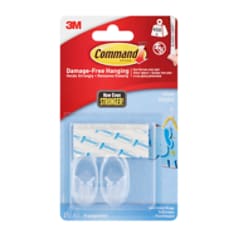 3M Command Self-Adhesive Hook - Clear - 2 pack/Small - 17092CLR-C