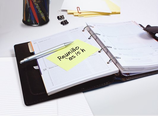 Bloco De Notas Adesivas Post It Amarelo 76 Mm X 76 Mm 100 Folhas