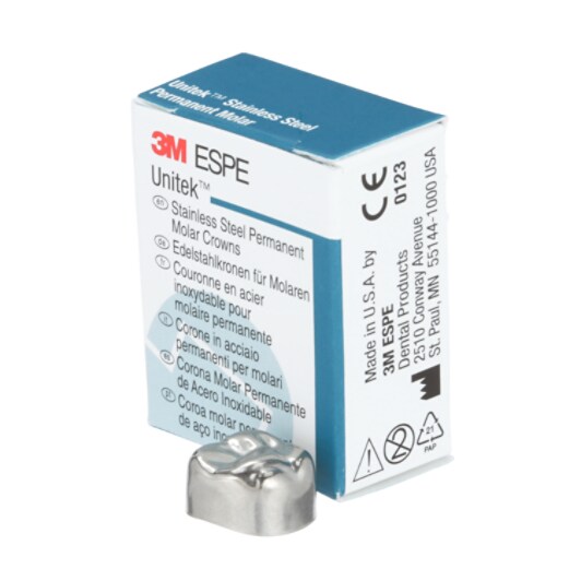 Couronnes Dentaires 3M ESPE DUR3 En Acier Inox - Pour 1ère Molaire Supérieure Droite, Lot De 5