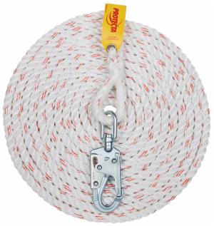 3M™ Protecta Rope Lifeline with Snap Hook AC245A4, 5/8 in Nylon, White, 200 ftimage