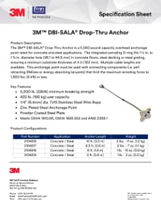 3M™ DBI-SALA® Drop-Thru Anchor Specification Sheet