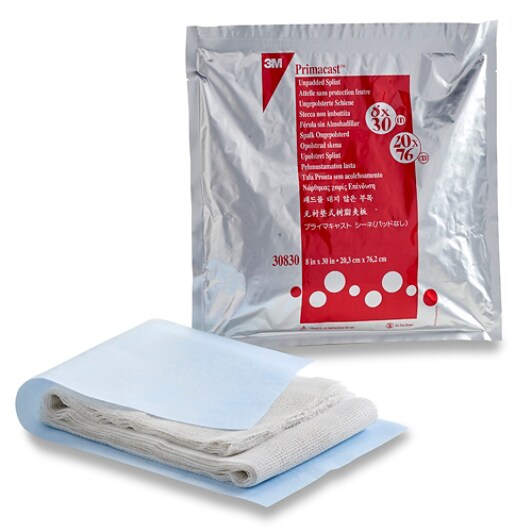 3M™ Primacast™ Unpadded Splint, 30830, product and package