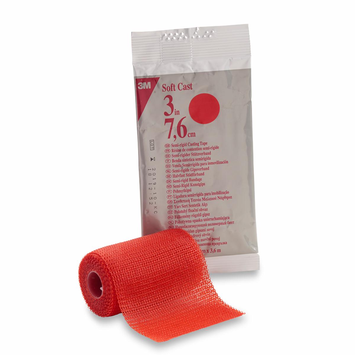 3M™ Soft Cast Casting Tape, 82103R, Red, 7.5 cm x 3.6 m, 10 Roll/Case