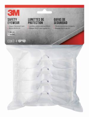 3M™ Safety Eyewear 90953H4-DC, Clear, Clear Lens, Anti-Scratch, 10/caseimage
