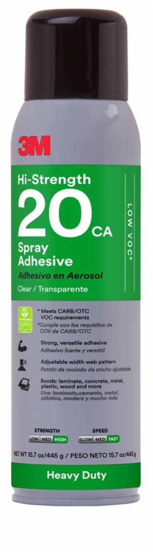 3M™ Heavy Duty Spray Adhesive 20CA, Clear, 16 fl oz Can (Net Wt 15.7 oz), 12/Case image 3M™ Heavy Duty Spray Adhesive 20CA, Clear, 16 fl oz Can (Net Wt 15.7 oz), 12/Caseimage