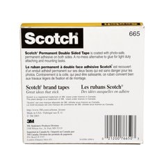 Scotch® Double Coated Tape, 665, 0.75 in x 36 yd (1.9 cm x 33 m), boxed