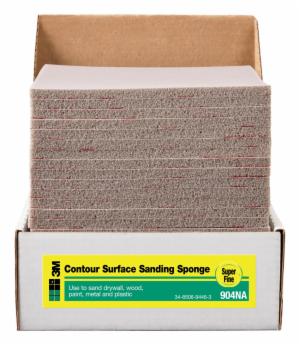 3M™ General Purpose Sanding Pad 904-ESF, Contour Surface, 4 1/2 in x 5 1/2 in x 3/16 in, Super Fine, Bulk, 24/csimage