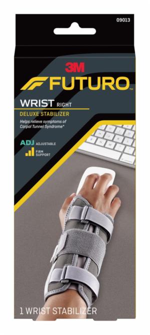 FUTURO Deluxe Wrist Stabilizer Right Hand, 09013ENR, Adjustable, Grey image FUTURO Deluxe Wrist Stabilizer Right Hand, 09013ENR, Adjustable, Greyimage