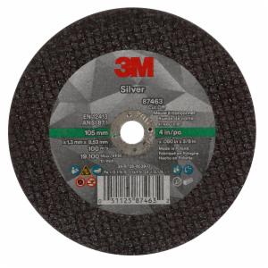 3M™ Silver Cut-Off Wheel, 87463, 36+, T1, 4 in x 0.05 in x 3/8 in, 50 ea/Case image 3M™ Silver Cut-Off Wheel, 87463, 36+, T1, 4 in x 0.05 in x 3/8 in, 50 ea/Caseimage