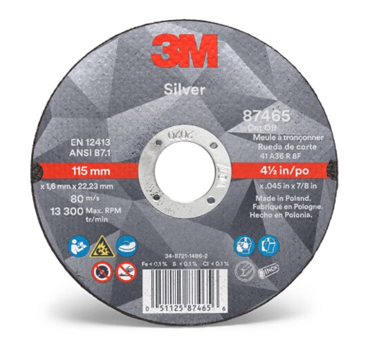 thumbnail image 2 of 3M™ 51785 Silver Cut-Off Wheel | Best Bonded Abrasive Suppliers In 2 of 12