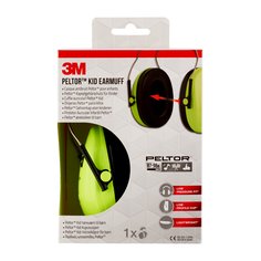 3M™ Peltor™ Orejeras para niños H510AK, verde neón (87 a 98 dB)