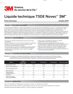 Liquide technique 73DE NovecMC 3MMC. Fiche technique