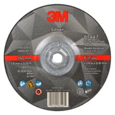 3M(TM) Silver Depressed Center Grinding Wheel, 87447, Quick Change