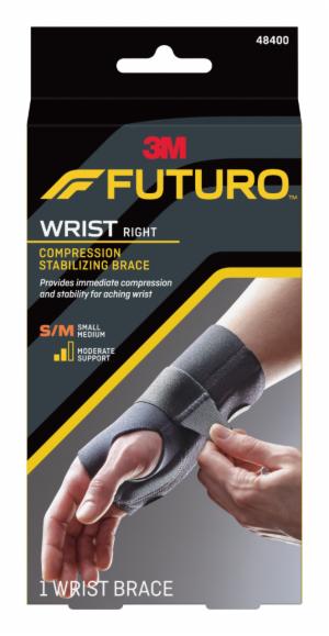 FUTURO Compression Stabilizing Wrist Brace, 48400ENR, Right Hand, Small/Mediumimage