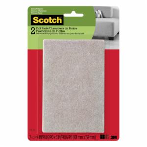 Scotch Easy Cut Felt Pads, SP810-NA, 4 in x 6 in, Beige, 2/pkimage