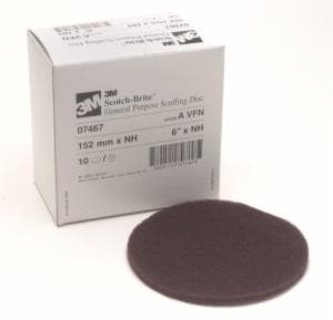 Scotch-Brite Scuffing Disc, 07467, A/O Very Fine, 6 in x NH, 10/Carton, 40 ea/Caseimage