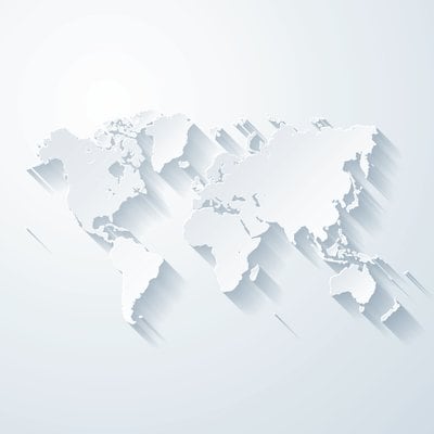 Relief map of the world’s continents