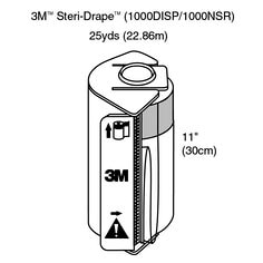 Roll Prep Drape w Disp Clr plas Adh strip Illus 1000NSR