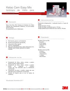 Dental - FIcha Técnica Ketac Cem easy mix