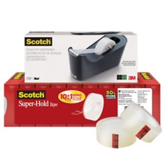 Scotch(R) Tape with Dispenser 700K10C18BLK, 0.75 in x 1000 in (19 m x 25,4 m) Black Dispenser