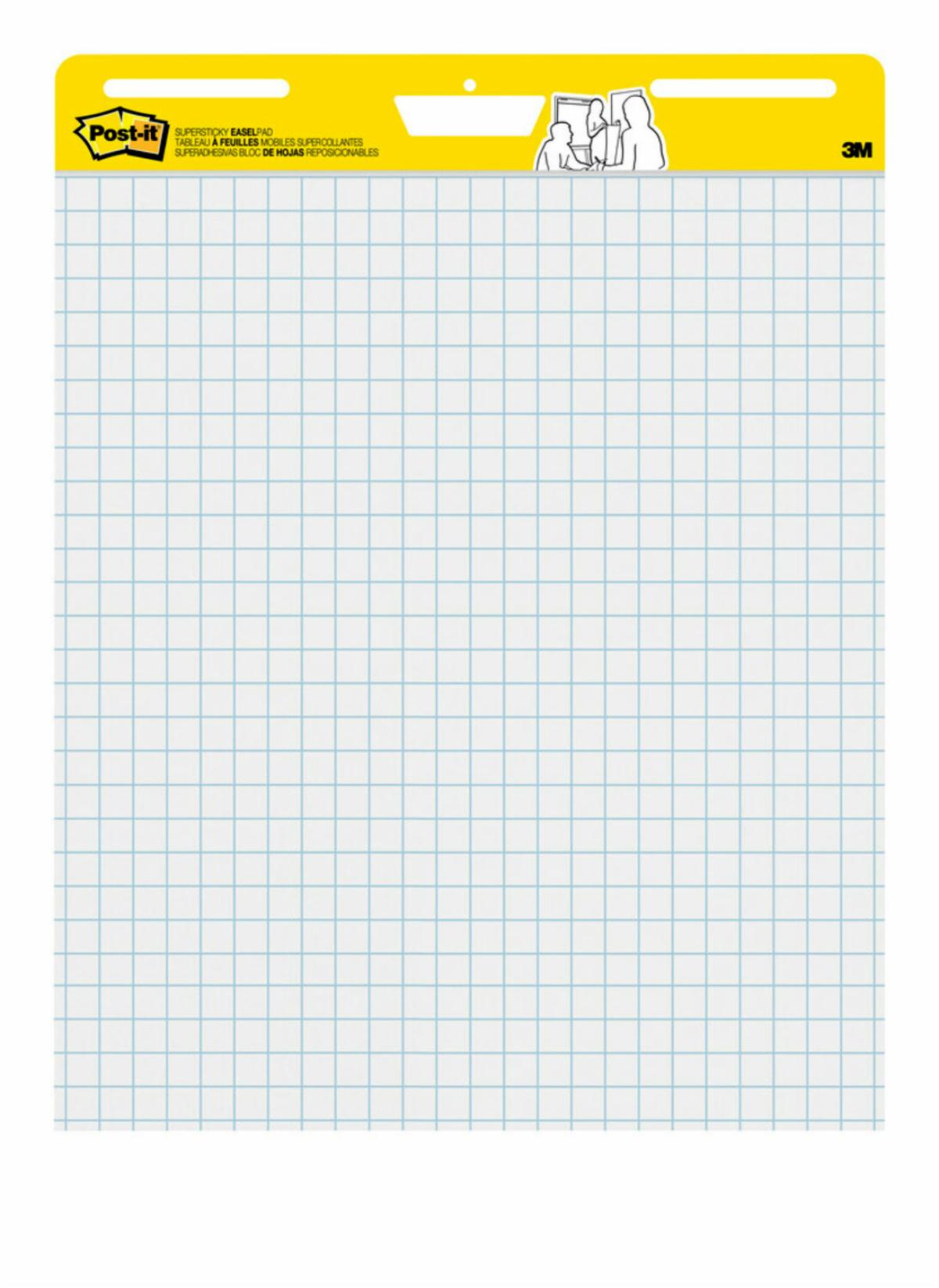 Postit® Super Sticky Grid Easel Pad 560SS, Grid, 25 in x 30 in, 30