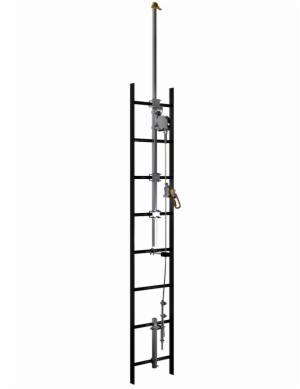 3M™ DBI-SALA Lad-Saf Cable Vertical Safety System Bracketry with Telescoping Extension 6116618, 4 User, Galvanized Steelimage