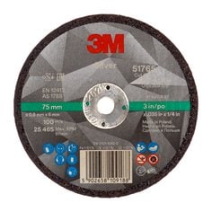 Rueda de corte plateada de 3M™, T41, 75 mm x 0.9 mm x 6 mm, PN51765