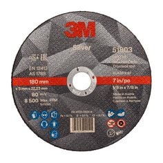 Rueda de corte plateada de 3M™, T41, 180 mm x 3 mm x 22.23 mm, PN51803