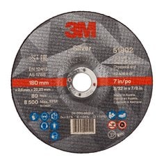 Rueda de corte plateada de 3M™, T42, 180 mm x 2.5 mm x 22.23 mm, PN51802